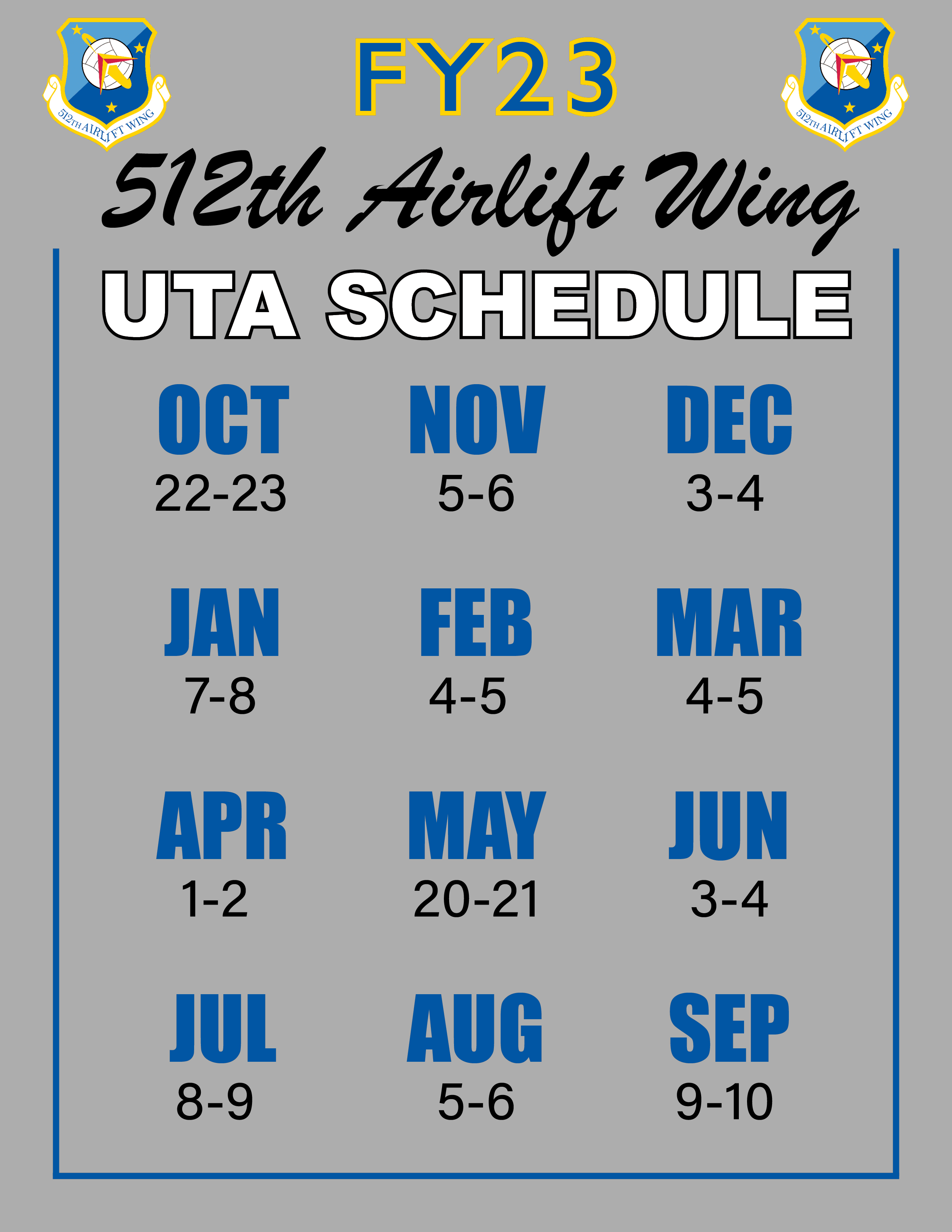 graphic of fiscal year 2023 UTA schedule